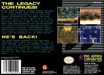 ActRaiser 2 (USA) box cover back